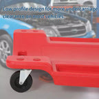 Chariot de visite d'atelier/garage automobile en plastique de 40", profil bas sous la voiture, appui-tête rembourré, deux plateaux à outils et 6 roulettes