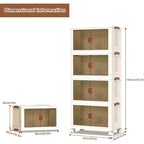 Boîtes de rangement superposables à 4 niveaux, armoire de rangement en plastique de grande capacité, avec porte et roulettes pour ranger les aliments, les jouets dans la chambre et le salon