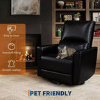 Fauteuil inclinable pivotant et basculant, support lombaire et accoudoirs rembourrés, fauteuil inclinable à bascule confortable, pour salon, chambre à coucher