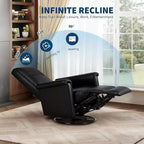 Fauteuil inclinable pivotant et basculant, support lombaire et accoudoirs rembourrés, fauteuil inclinable à bascule confortable, pour salon, chambre à coucher