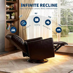 Fauteuil inclinable pivotant et basculant, support lombaire et accoudoirs rembourrés, fauteuil inclinable à bascule confortable, pour salon, chambre à coucher