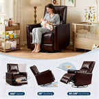Fauteuil inclinable pivotant et basculant, support lombaire et accoudoirs rembourrés, fauteuil inclinable à bascule confortable, pour salon, chambre à coucher