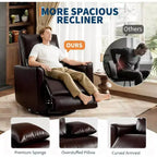 Fauteuil inclinable pivotant et basculant, support lombaire et accoudoirs rembourrés, fauteuil inclinable à bascule confortable, pour salon, chambre à coucher