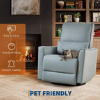 Fauteuil inclinable pivotant et basculant, support lombaire et accoudoirs rembourrés, fauteuil inclinable à bascule confortable, pour salon, chambre à coucher