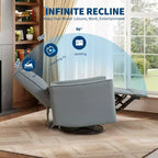 Fauteuil inclinable pivotant et basculant, support lombaire et accoudoirs rembourrés, fauteuil inclinable à bascule confortable, pour salon, chambre à coucher