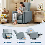 Fauteuil inclinable pivotant et basculant, support lombaire et accoudoirs rembourrés, fauteuil inclinable à bascule confortable, pour salon, chambre à coucher