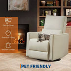 Fauteuil inclinable pivotant et basculant, support lombaire et accoudoirs rembourrés, fauteuil inclinable à bascule confortable, pour salon, chambre à coucher