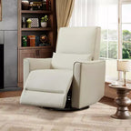 Swivel Rocking Recliner Chair, Lumbar Support & Padded Armrest, Comfortable Rocker Recliner, for Living Room, Bedroom