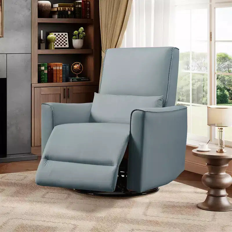 Fauteuil inclinable pivotant et basculant, support lombaire et accoudoirs rembourrés, fauteuil inclinable à bascule confortable, pour salon, chambre à coucher