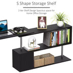 55 360 degrés Rotation Coin Bureau D'ordinateur Moderne Bureau à Domicile en Forme de L avec Étagères de Rangement à 3 Niveaux, Bibliothèque