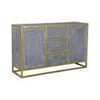 Raven Mango Wood Dining Sideboard Brown - Timbergirl: Sturdy Metal Frame, 3 Drawers, 2 Doors