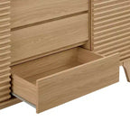 Meuble de rangement pour buffet ou meuble TV de 63 po – Chêne – : Meuble de rangement média de style Mid-Century