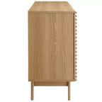 Meuble de rangement pour buffet ou meuble TV de 63 po – Chêne – : Meuble de rangement média de style Mid-Century