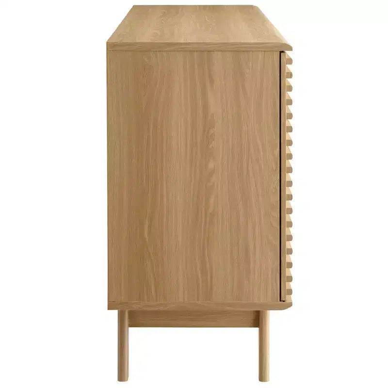 Meuble de rangement pour buffet ou meuble TV de 63 po – Chêne – : Meuble de rangement média de style Mid-Century