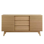 Meuble de rangement pour buffet ou meuble TV de 63 po – Chêne – : Meuble de rangement média de style Mid-Century