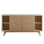 Meuble de rangement pour buffet ou meuble TV de 63 po – Chêne – : Meuble de rangement média de style Mid-Century