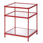 Lindenham Glass Top Side Table Red - miBasics