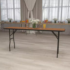 Table de formation/séminaire pliante rectangulaire en bois de 1,80 m avec plateau verni