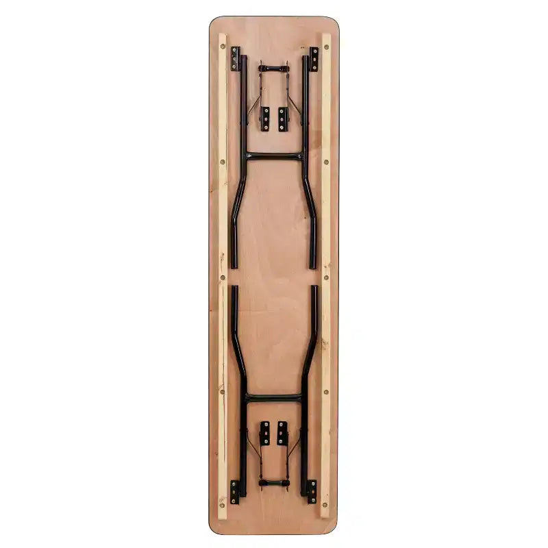 Table de formation/séminaire pliante rectangulaire en bois de 1,80 m avec plateau verni