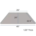 Table d'activités réglable mobile 22,5x45 trapézoïdale grise en stratifié HP