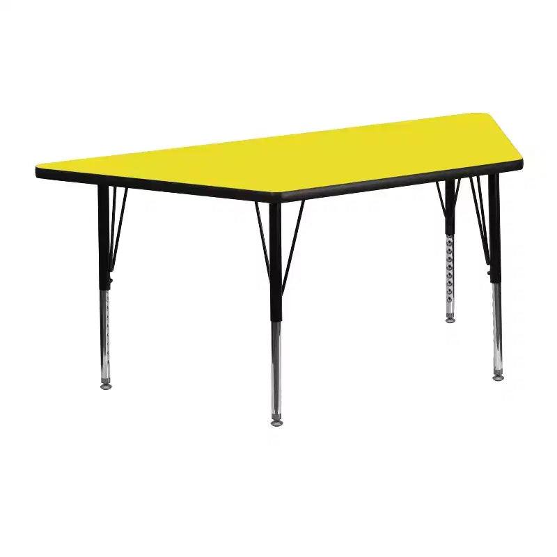 Table d'activités réglable mobile 22,5x45 trapézoïdale grise en stratifié HP