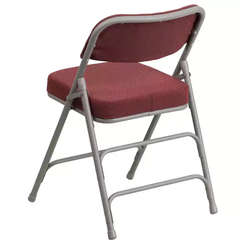 Lot de 2 chaises pliantes en métal courbées à triple renfort et articulées, recouvertes de tissu de qualité supérieure