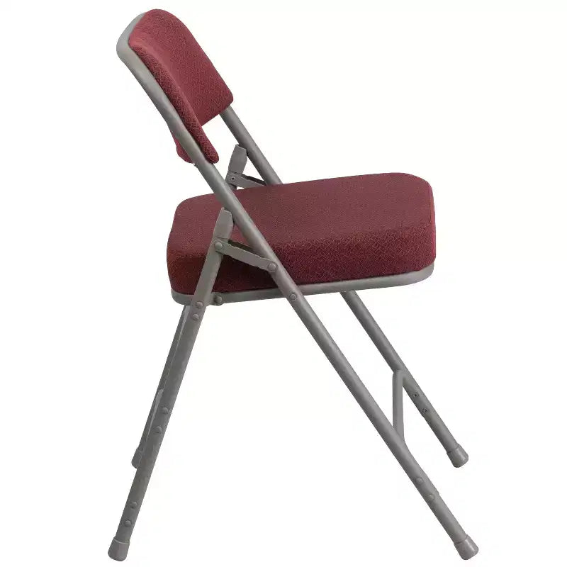 Lot de 2 chaises pliantes en métal courbées à triple renfort et articulées, recouvertes de tissu de qualité supérieure