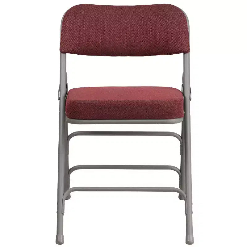 Lot de 2 chaises pliantes en métal courbées à triple renfort et articulées, recouvertes de tissu de qualité supérieure