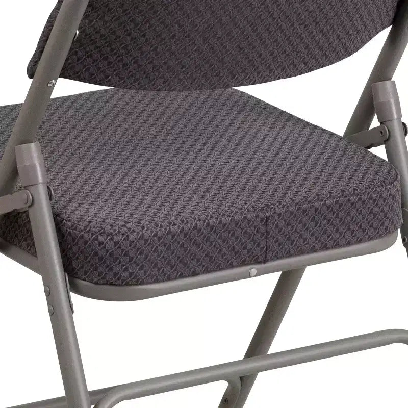 Lot de 2 chaises pliantes en métal courbées à triple renfort et articulées, recouvertes de tissu de qualité supérieure
