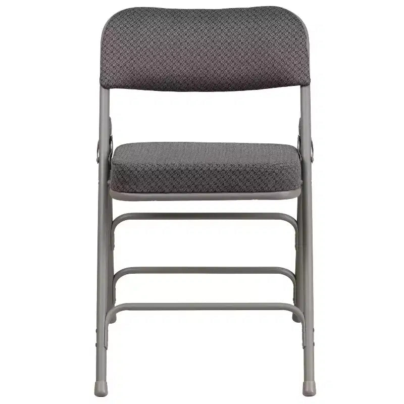 Lot de 2 chaises pliantes en métal courbées à triple renfort et articulées, recouvertes de tissu de qualité supérieure