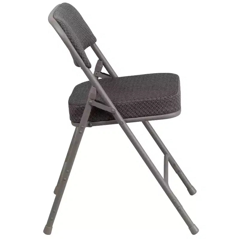 Lot de 2 chaises pliantes en métal courbées à triple renfort et articulées, recouvertes de tissu de qualité supérieure