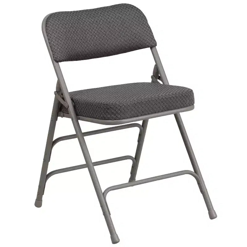 Lot de 2 chaises pliantes en métal courbées à triple renfort et articulées, recouvertes de tissu de qualité supérieure