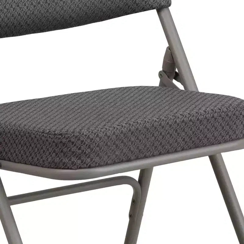 Lot de 2 chaises pliantes en métal courbées à triple renfort et articulées, recouvertes de tissu de qualité supérieure