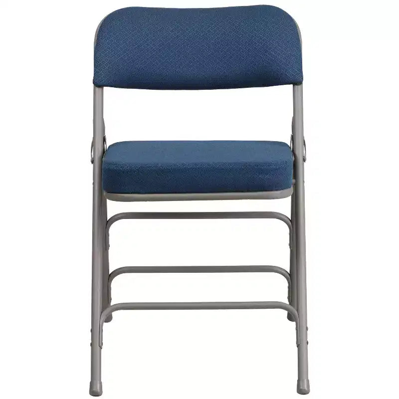 Lot de 2 chaises pliantes en métal courbées à triple renfort et articulées, recouvertes de tissu de qualité supérieure