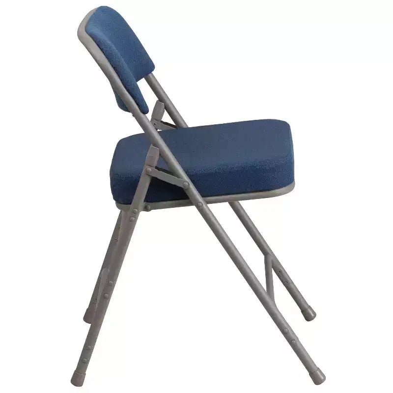 Lot de 2 chaises pliantes en métal courbées à triple renfort et articulées, recouvertes de tissu de qualité supérieure