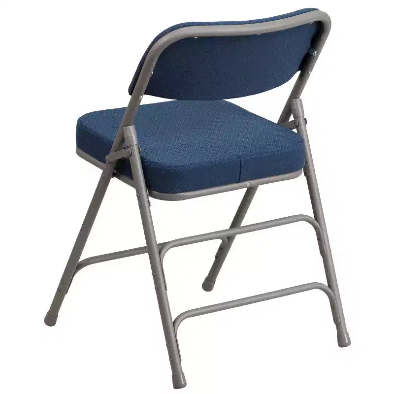 Lot de 2 chaises pliantes en métal courbées à triple renfort et articulées, recouvertes de tissu de qualité supérieure