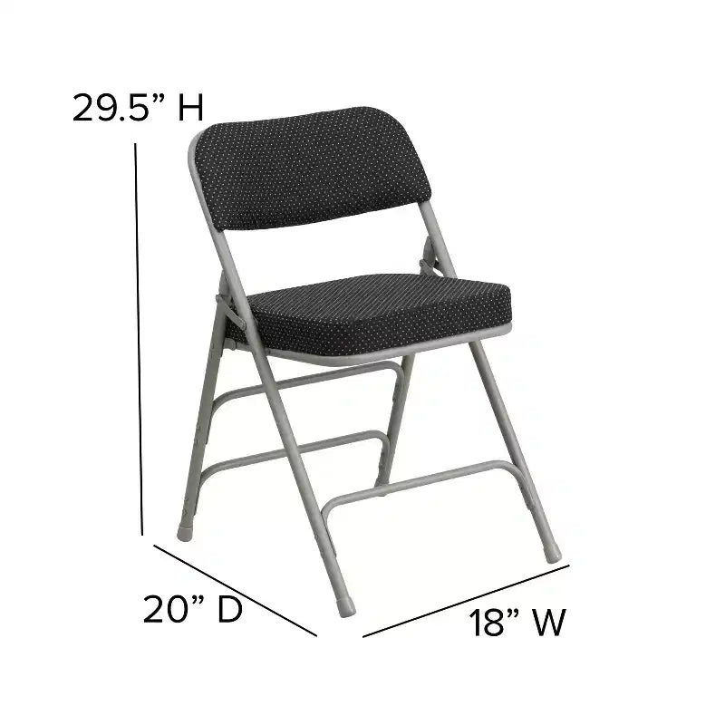Lot de 2 chaises pliantes en métal courbées à triple renfort et articulées, recouvertes de tissu de qualité supérieure