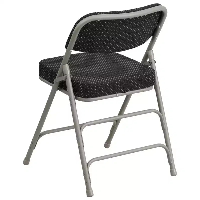 Lot de 2 chaises pliantes en métal courbées à triple renfort et articulées, recouvertes de tissu de qualité supérieure