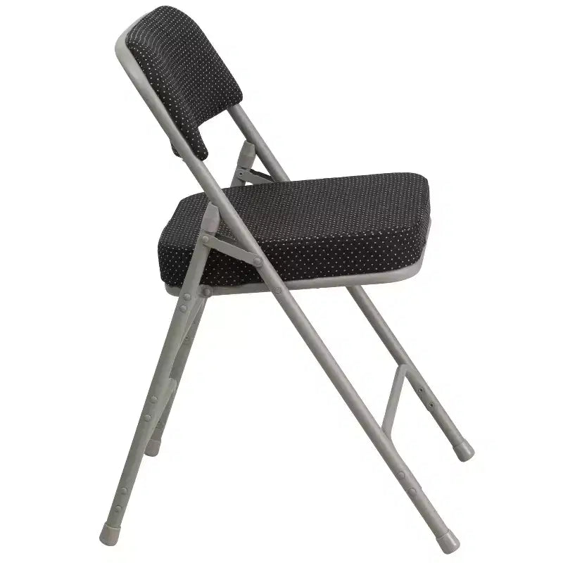 Lot de 2 chaises pliantes en métal courbées à triple renfort et articulées, recouvertes de tissu de qualité supérieure