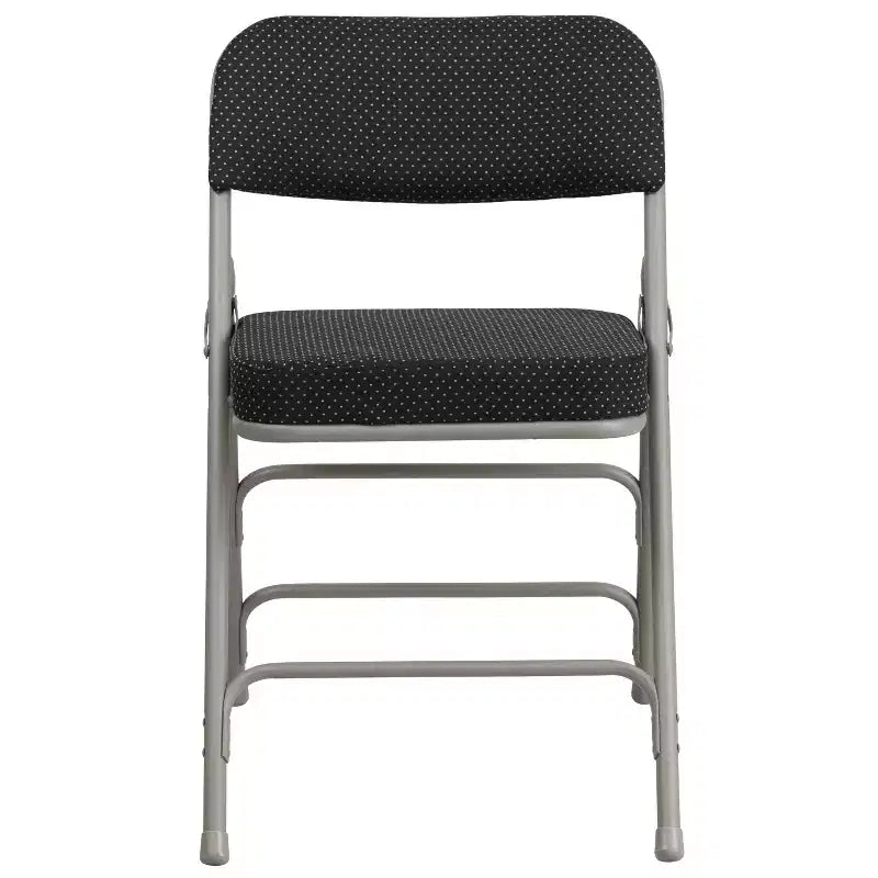 Lot de 2 chaises pliantes en métal courbées à triple renfort et articulées, recouvertes de tissu de qualité supérieure