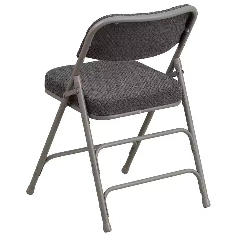 Lot de 2 chaises pliantes en métal courbées à triple renfort et articulées, recouvertes de tissu de qualité supérieure