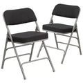 Lot de 2 chaises pliantes en métal courbées à triple renfort et articulées, recouvertes de tissu de qualité supérieure