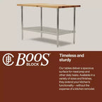 Table de travail avec plateau en bois d'érable et étagère inférieure réglable, 60 x 30 x 1,5