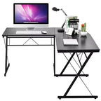 Bureau d'ordinateur d'angle 150 cm pour bureau à domicile, marron/noir