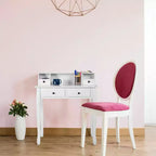 Bureau d'ordinateur à domicile, bureau d'écriture avec 4 tiroirs Blanc