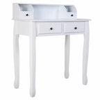 Bureau d'ordinateur à domicile, bureau d'écriture avec 4 tiroirs Blanc